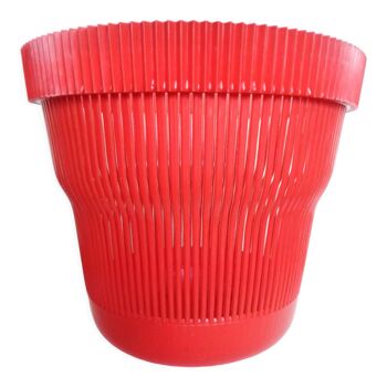 Corbeille en plastique rouge, modèle déposé Lotus