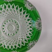 Saladier en cristal vert, première partie du XX ème siècle