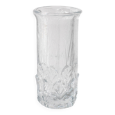 Small Vase / Vintage Clear Leaf Pattern Textured Glass Flower Vase Fidenza