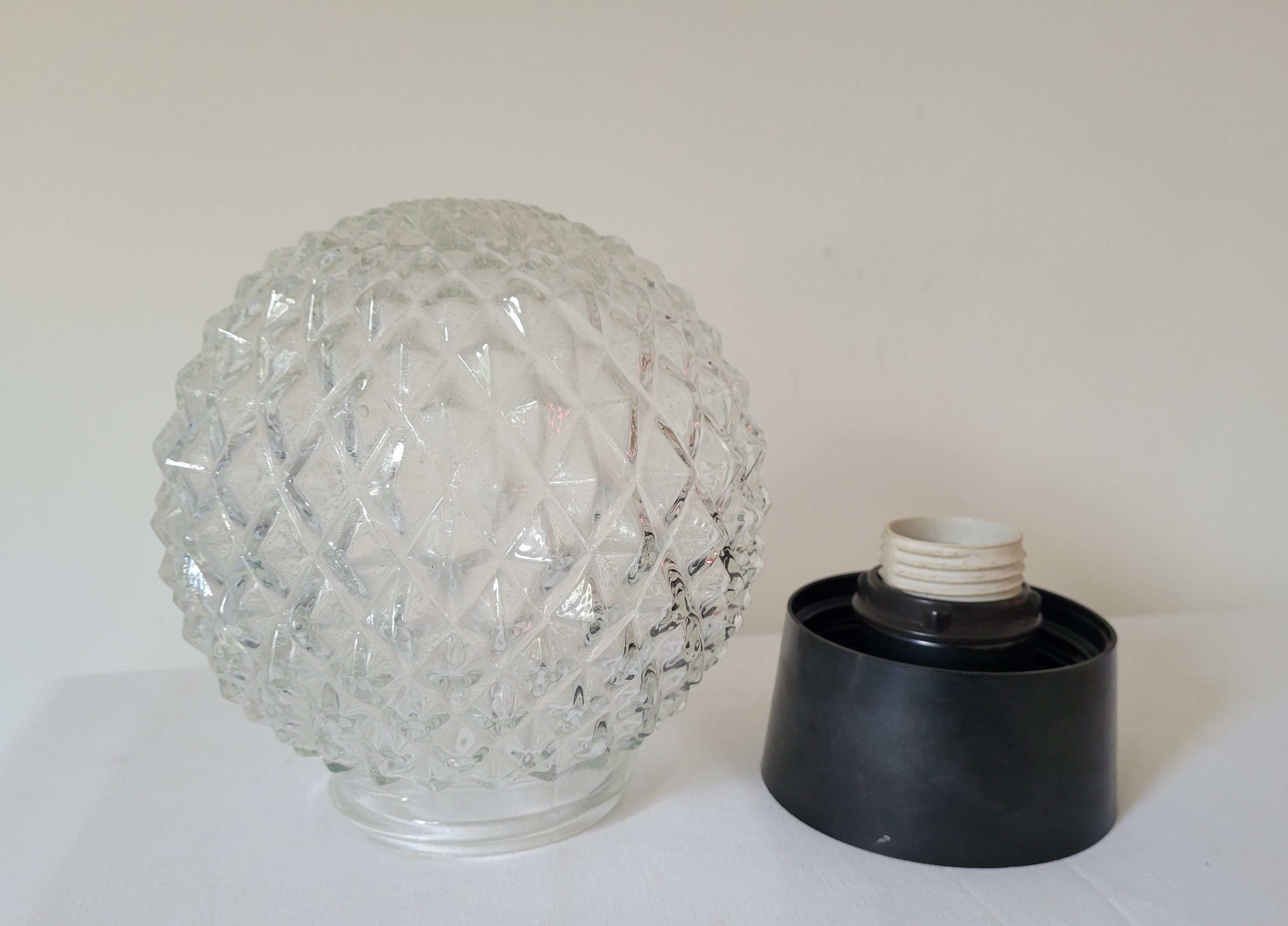 Glass ceiling lamp and bakelite RZB Leuchten