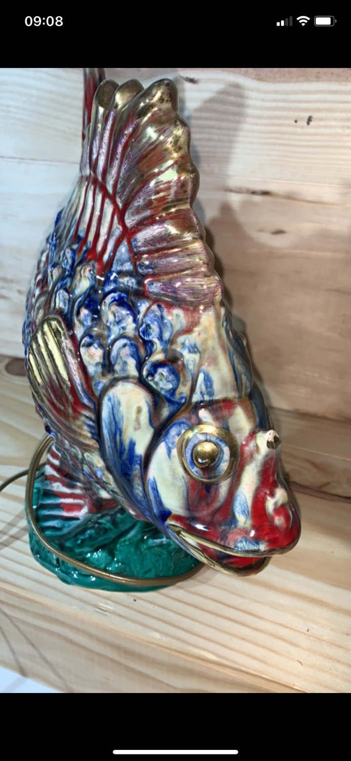 Vintage ceramic fish night light
