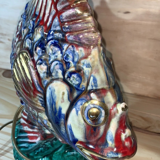 Veilleuse poisson en céramique vintage