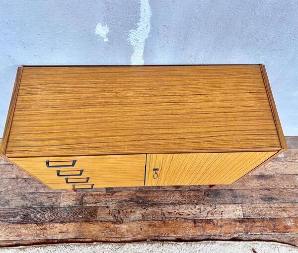 Enfilade buffet vintage Mobel en bois et formica - 1960