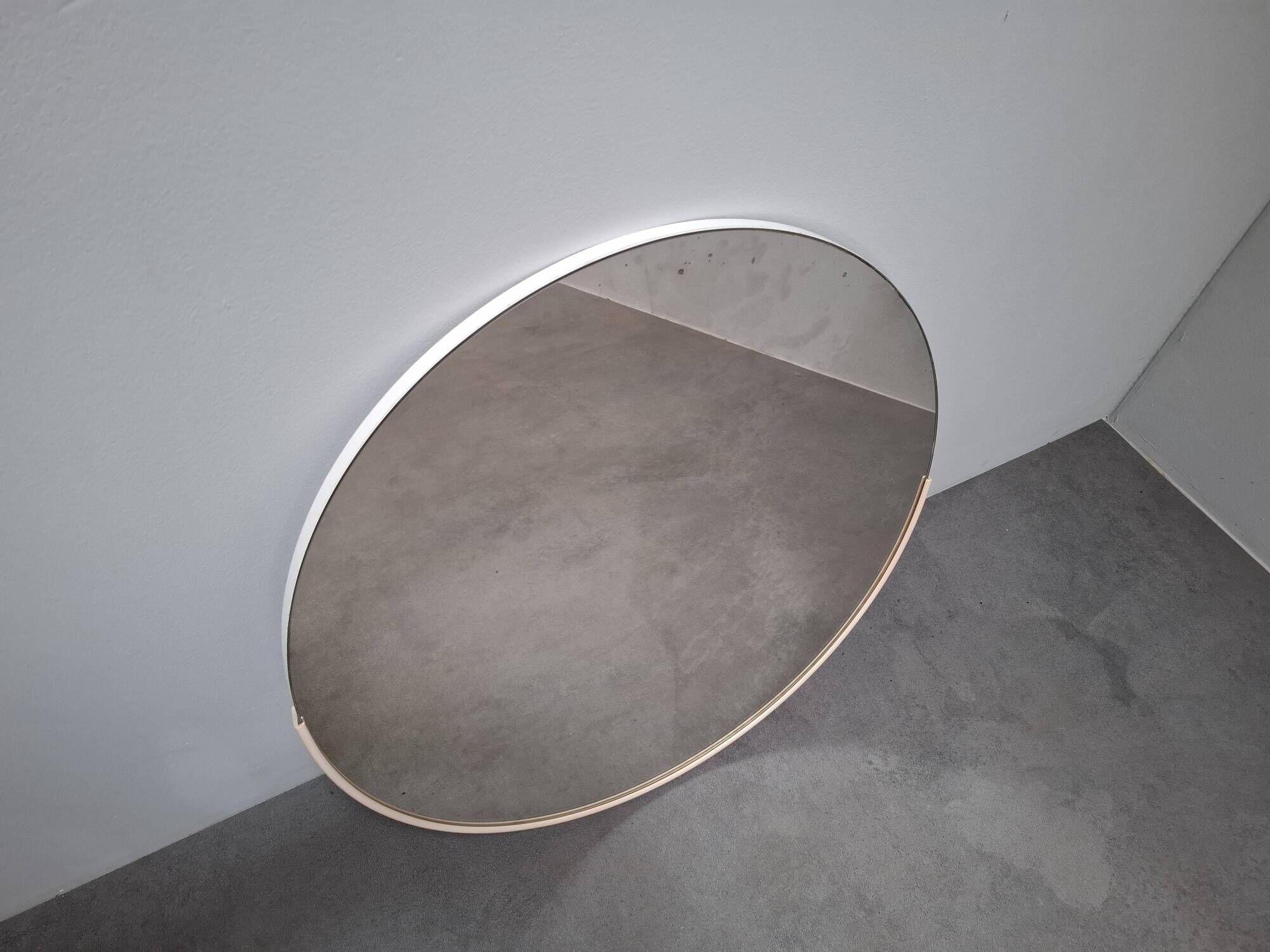1970s Czechoslovakian Round Wall Mirror with Beige Frame