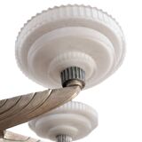 Petitot silver bronze art deco chandelier