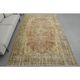 Tapis turc Oushak fait main en laine et coton orange des années 1970 203x312