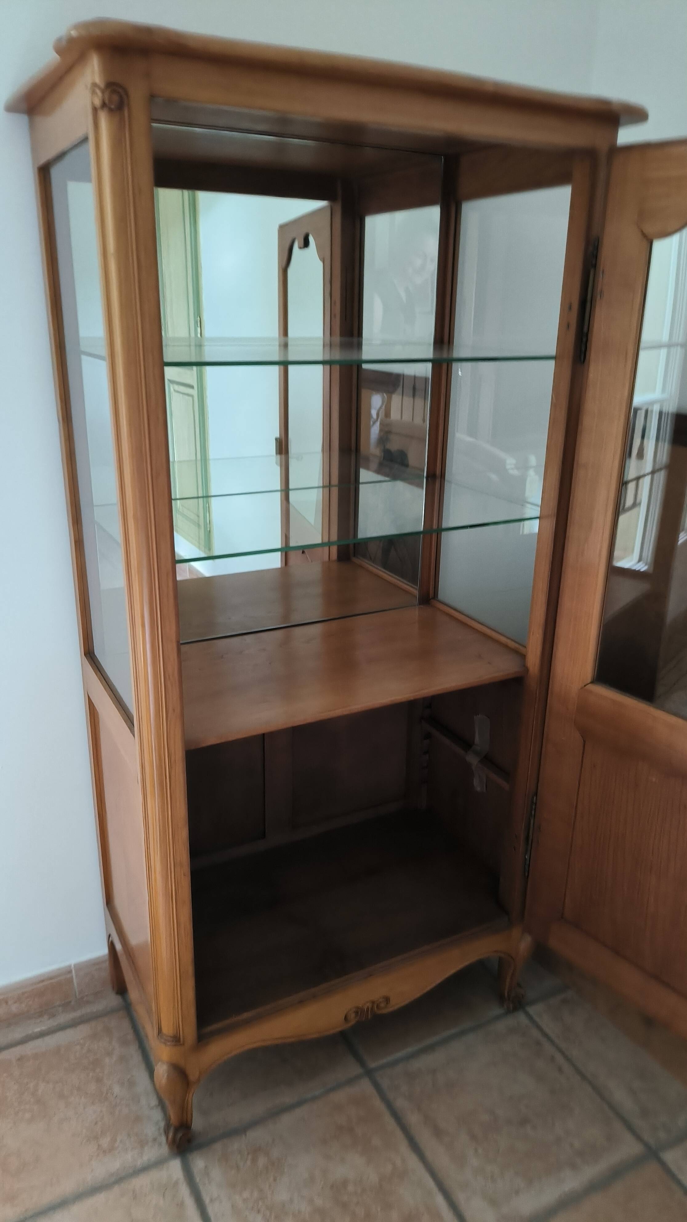 Antique solid wood display cabinet