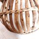 Old wooden harvest basket, slatted wooden basket, folk art.