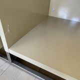 Modular enfilade design — champagne lacquer & chrome steel — 1980s-90s