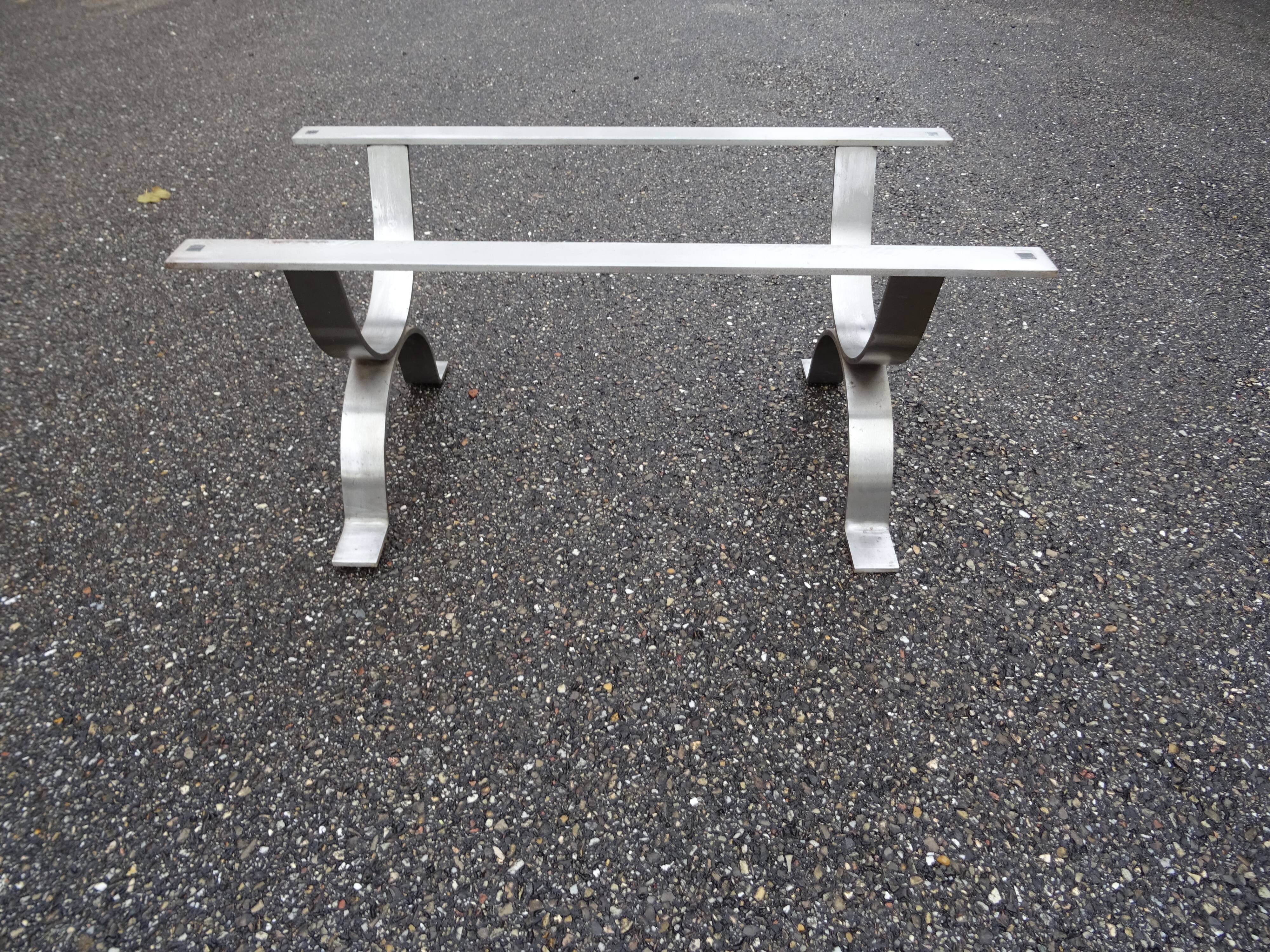 Coffee table in marble and vintage steel design from the 70s
