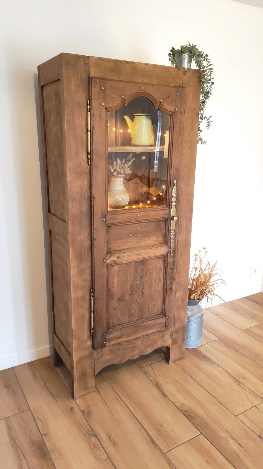 DELPHINE - Solid wood bonnetière wardrobe