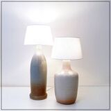 Pair of vintage ceramic table lamps with a two-tone finish - 1980s