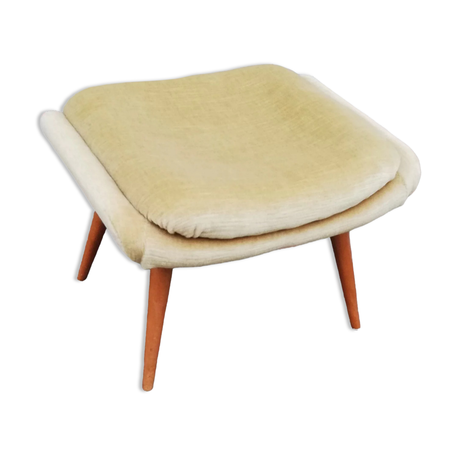 Vintage stool beige fabric