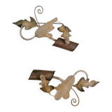 Appliques fer forgé / pâte de verre