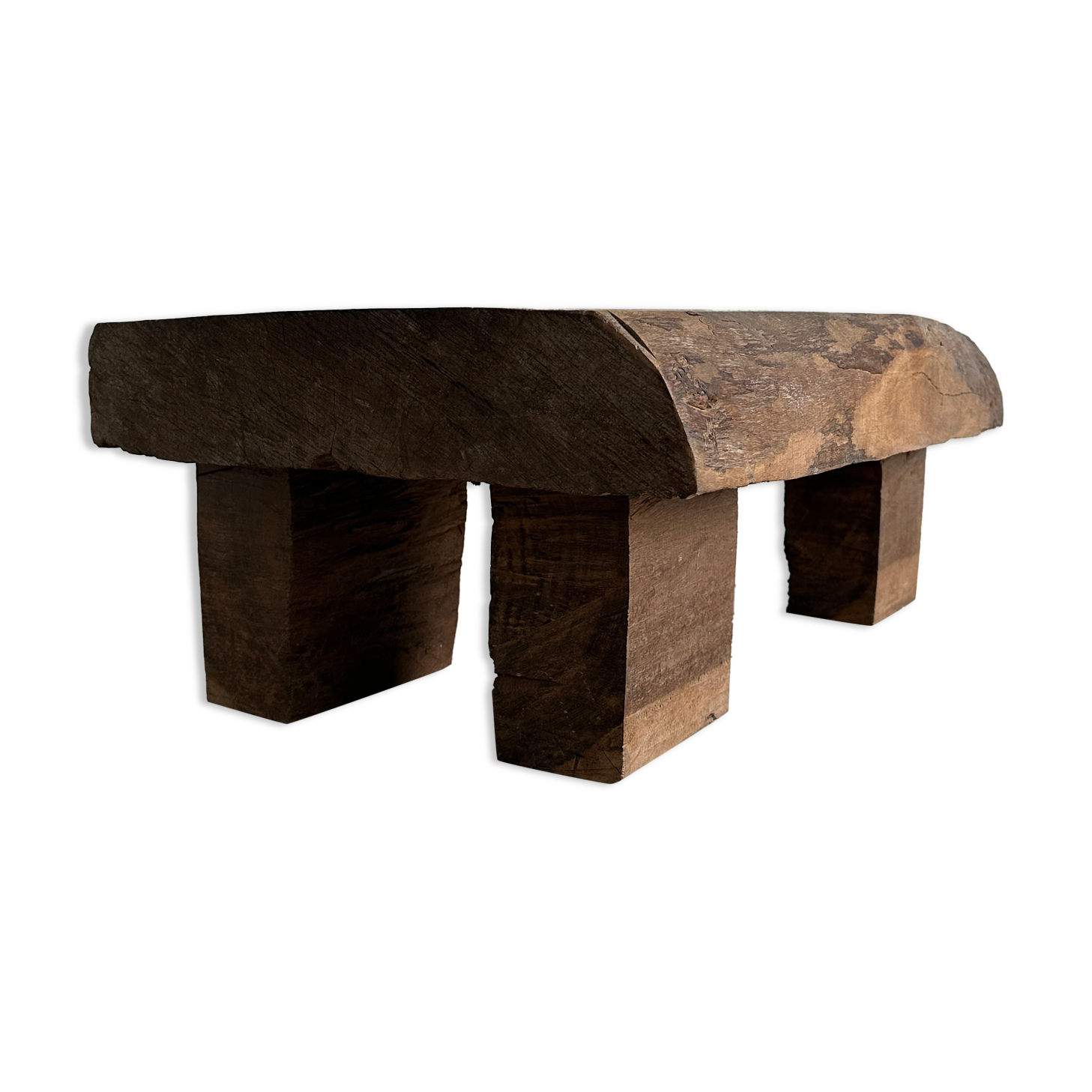 Asian solid wood quadripod brutalist coffee table H30 L81 l42