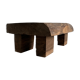 Asian solid wood quadripod brutalist coffee table H30 L81 l42