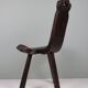 Spanish birth stool in carved wood – mid-century, brutalist spirit