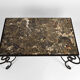 Table basse en fer forgé patiné et marbre, circa 1940