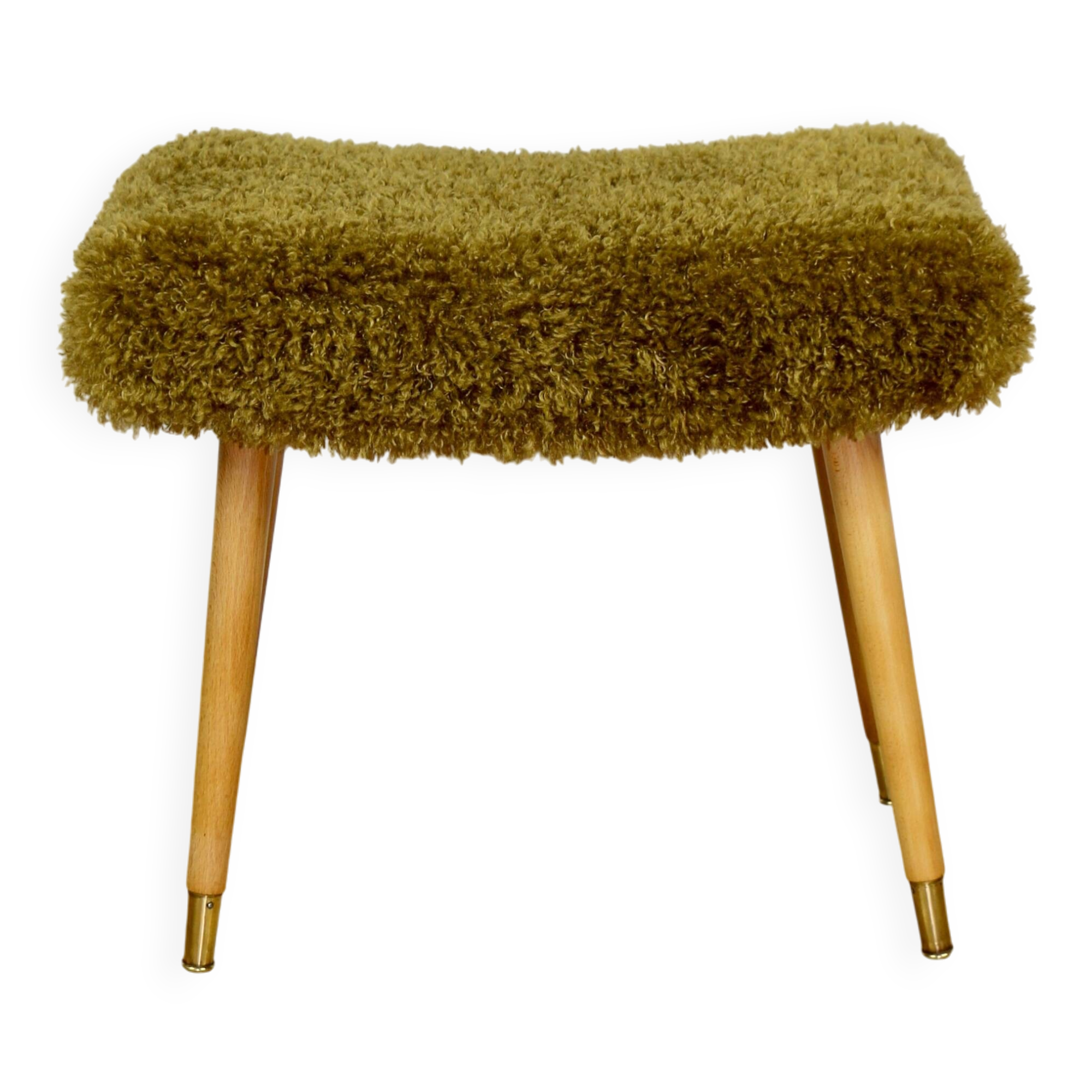 Edmund Homa stool high seat khaki / olive - golded beech legs