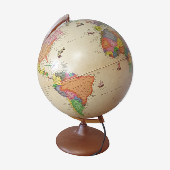 Globe terrestre lampe lumineux vintage 42cm de haut