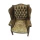 Old Green Chesterfield Armchair Wingchair