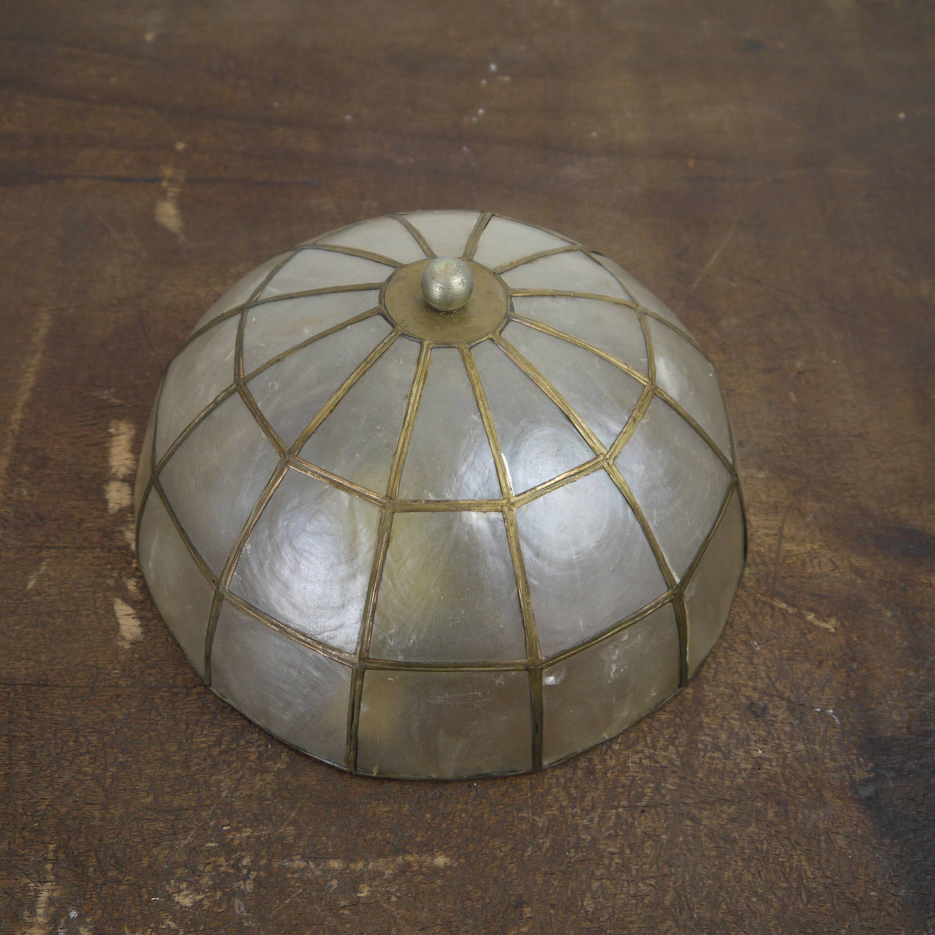 Mother-of-pearl and brass ceiling light