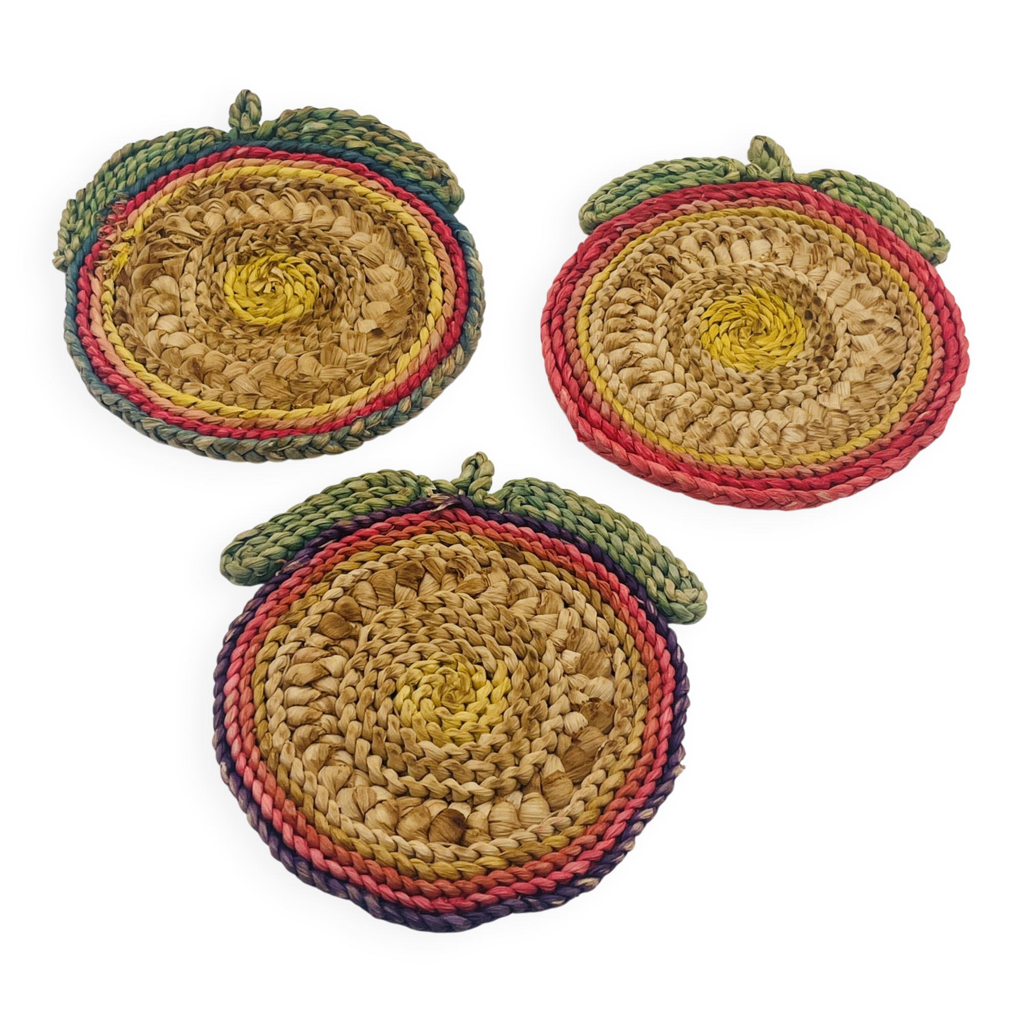 Set of 3 vintage rope trivets