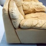 Vintage pair of leather armchairs by Ammannati and Vitelli for Brunati, Italy 1970s.