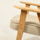 Scandinavian armchair beige wool natural oak wood chair design by Chierovski
