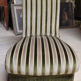 Napoleon III period velvet fireside chair