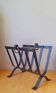 Brutalist Steel Magazine Rack by J. Adnet, 1950.