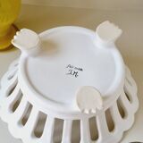 Tripod openwork basket with white ceramic claws Malicorne taste