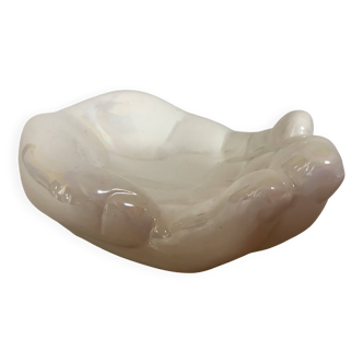 Iridescent white hand ring sizer pocket