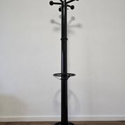 80s Stylish Black Coat Rack and Umbrella Stand