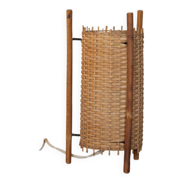 Woven rattan lamp from the 1960s
