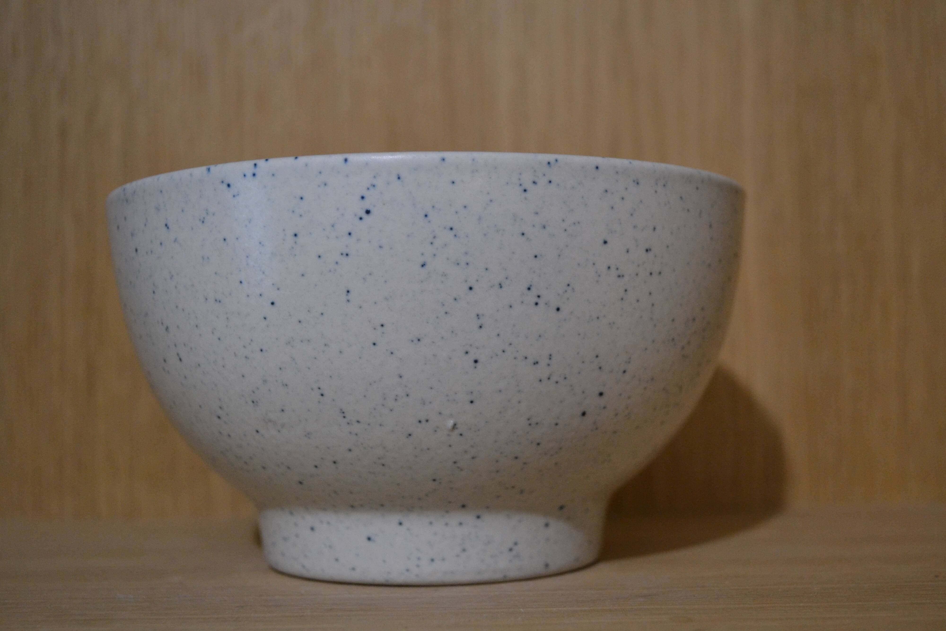Speckled blue sandstone bowl