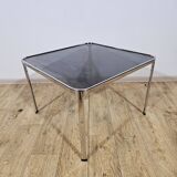 Mid-Century Modern Coffee Table – Chrome and Smoked Glass, Italy, 1970s.
