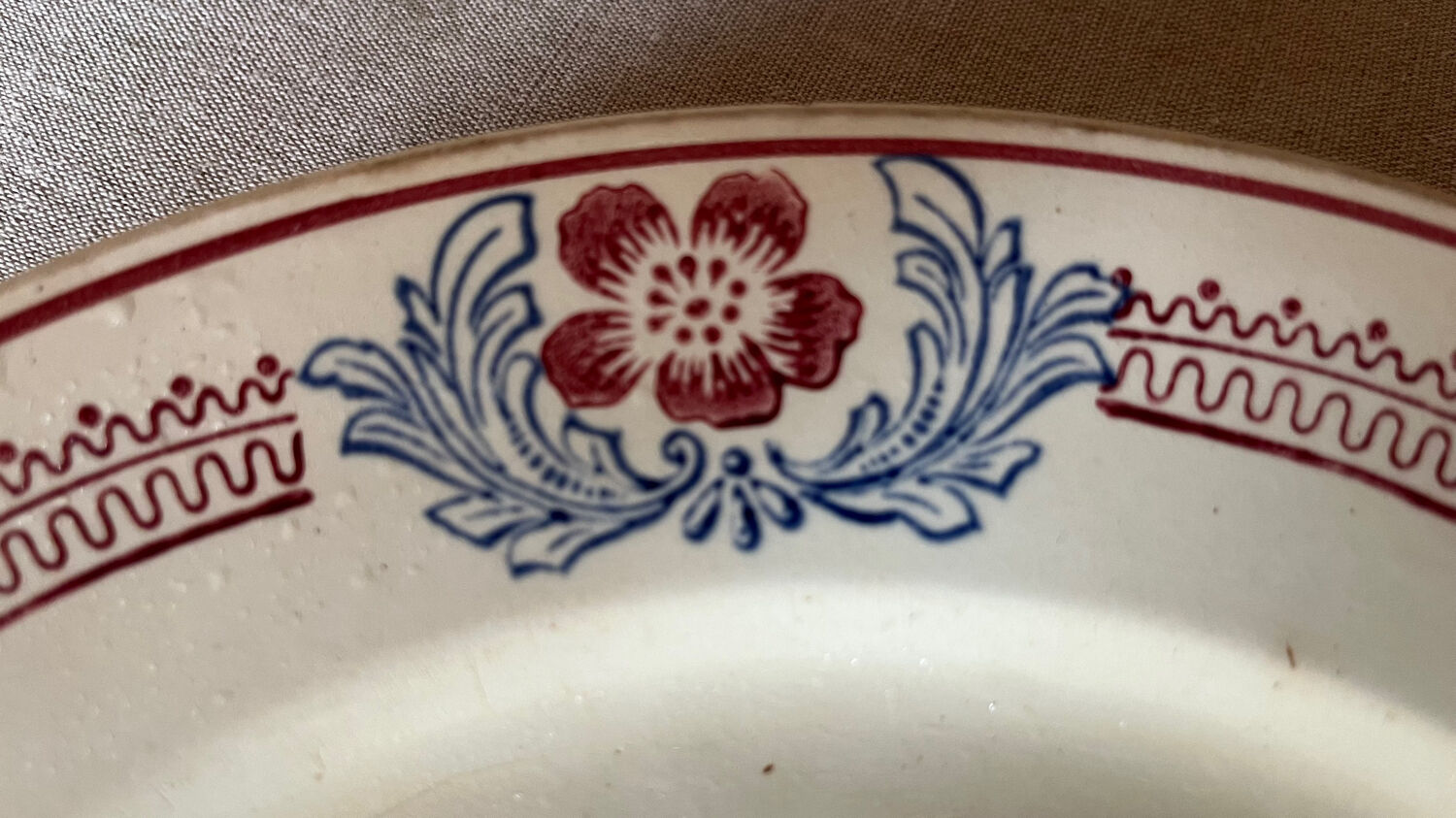 Pair of large old ST Amand flat plates