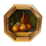 Oil painting on panel Still Life signed C. Ventura