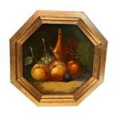 Oil painting on panel Still Life signed C. Ventura