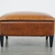 Large square sheepskin leather ottoman