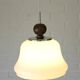 1 of 2 vintage white glass pendant light MCM hanging lamp Yugoslavia 1970's