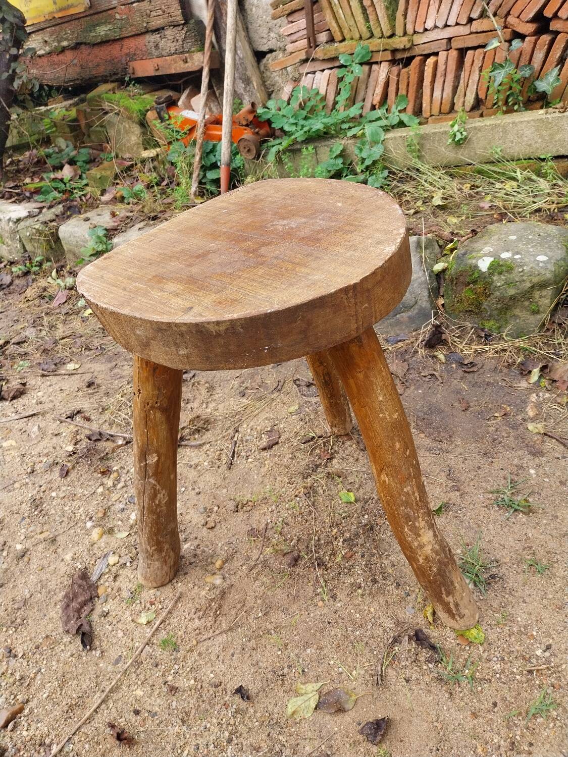 Wooden farm stool