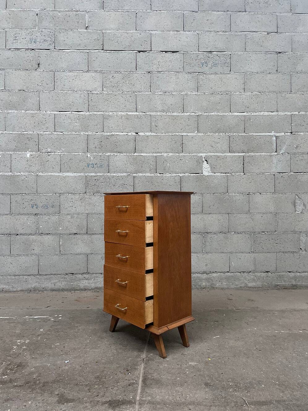 Chiffonnier vintage en bois – 5 tiroirs