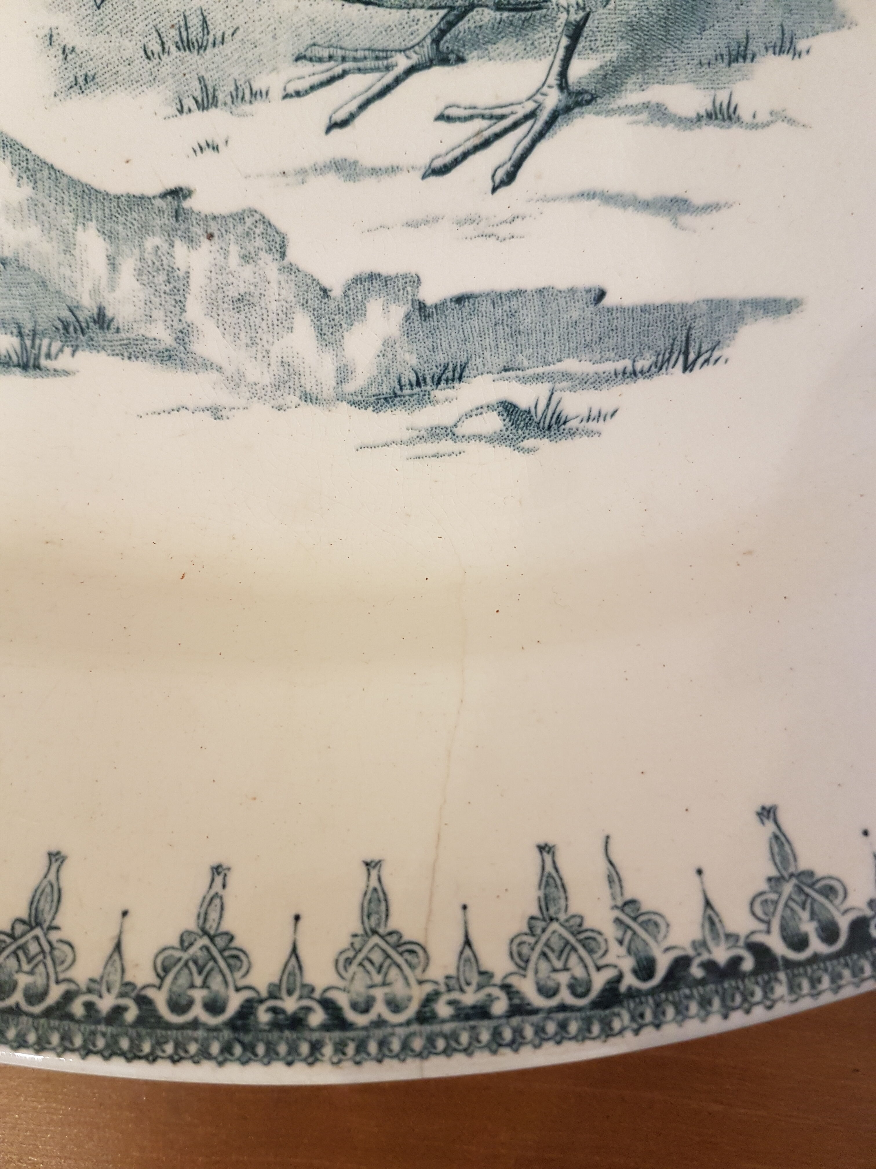 Compotier set and oval flat Iron Earth