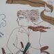 Alekos FASSIANOS: Elegant man on a bicycle, signed lithograph.
