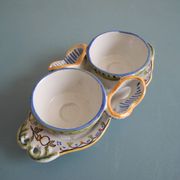 Salt cellar salt pepper cellar earthenware Desvres Géo Martel salt pepper cellar