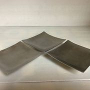 Three silver-plated metal trinket trays/candle holders