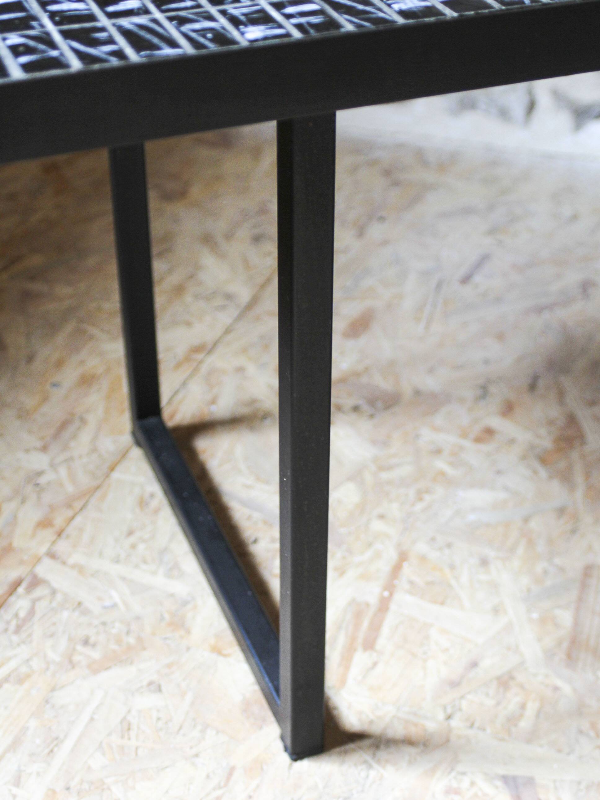 Ceramic and metal coffee table 60s