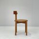 4 Italian wooden dining chairs with rattan seating